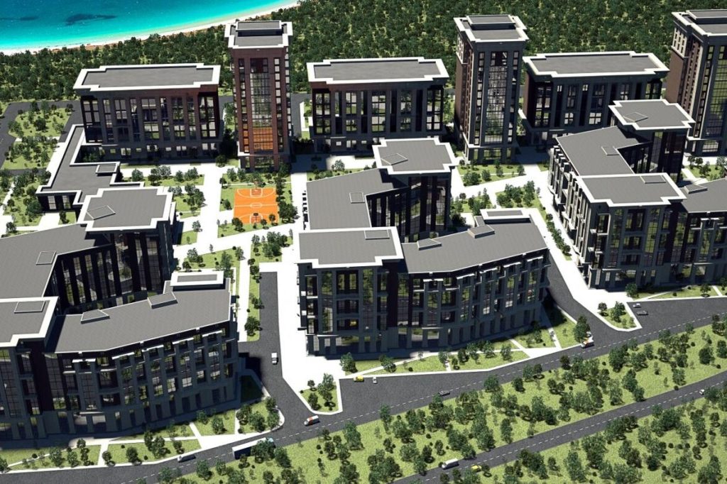 Real-time 3D model of a residential complex built for Unity